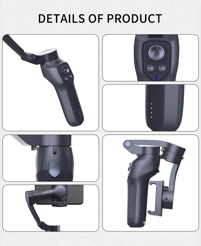 Newest 3 Axis Foldable Handheld Gimbal Stabilizer for Phones and Action Cameras