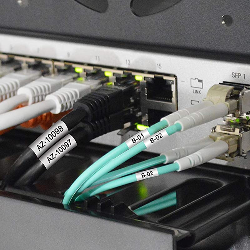 Compatible Label Tape Replacement for DYMO 18055 Rhino Industrial 1/2" Heat Shrink Tubes Labels Work with DYMO Rhino 4200 5200 6000 Label Makers, Black on White, 5-Pack