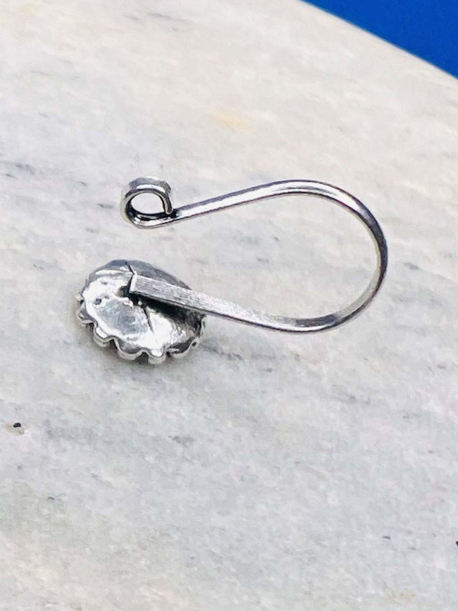 Arte Jewels 925 Sterling Silver Oxidized Round-shape Clip on Nosepin for Women & Girls