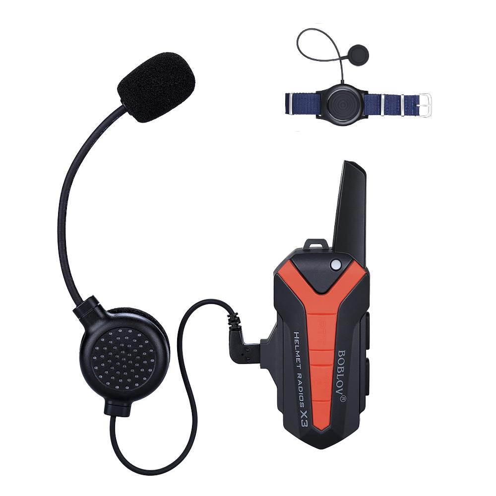 BOBLOV X3plus Helmet Wireless Walkie Talkie Intercom 2Way Radio Interphone Bike