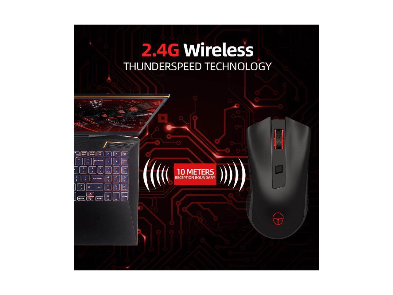 ThundeRobot Wireless Mouse with 5 Adjustable DPI, 2.4G USB Cordless Mouse For Laptop PC Windows Mac, Nano Receiver Gamer Wireless Computer Mouse works with 1AA Battery(Not Included), Extra Long Range