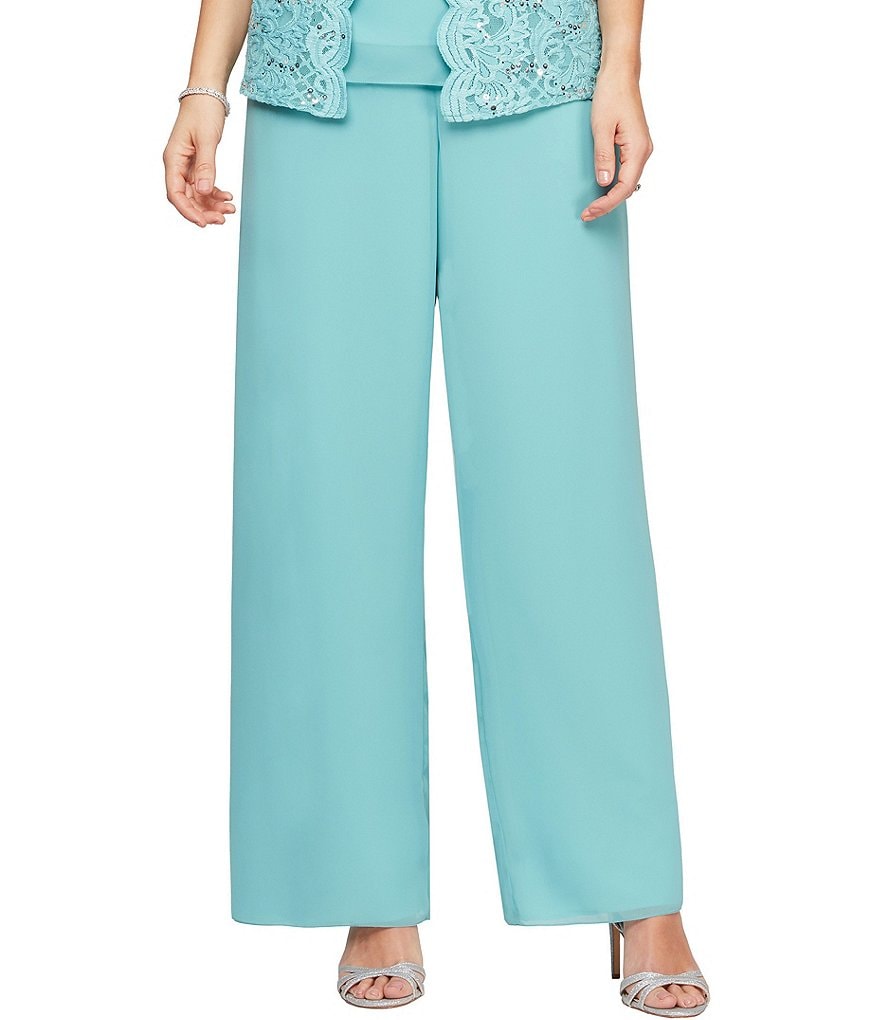 Alex Evenings Wide Leg Chiffon Pant