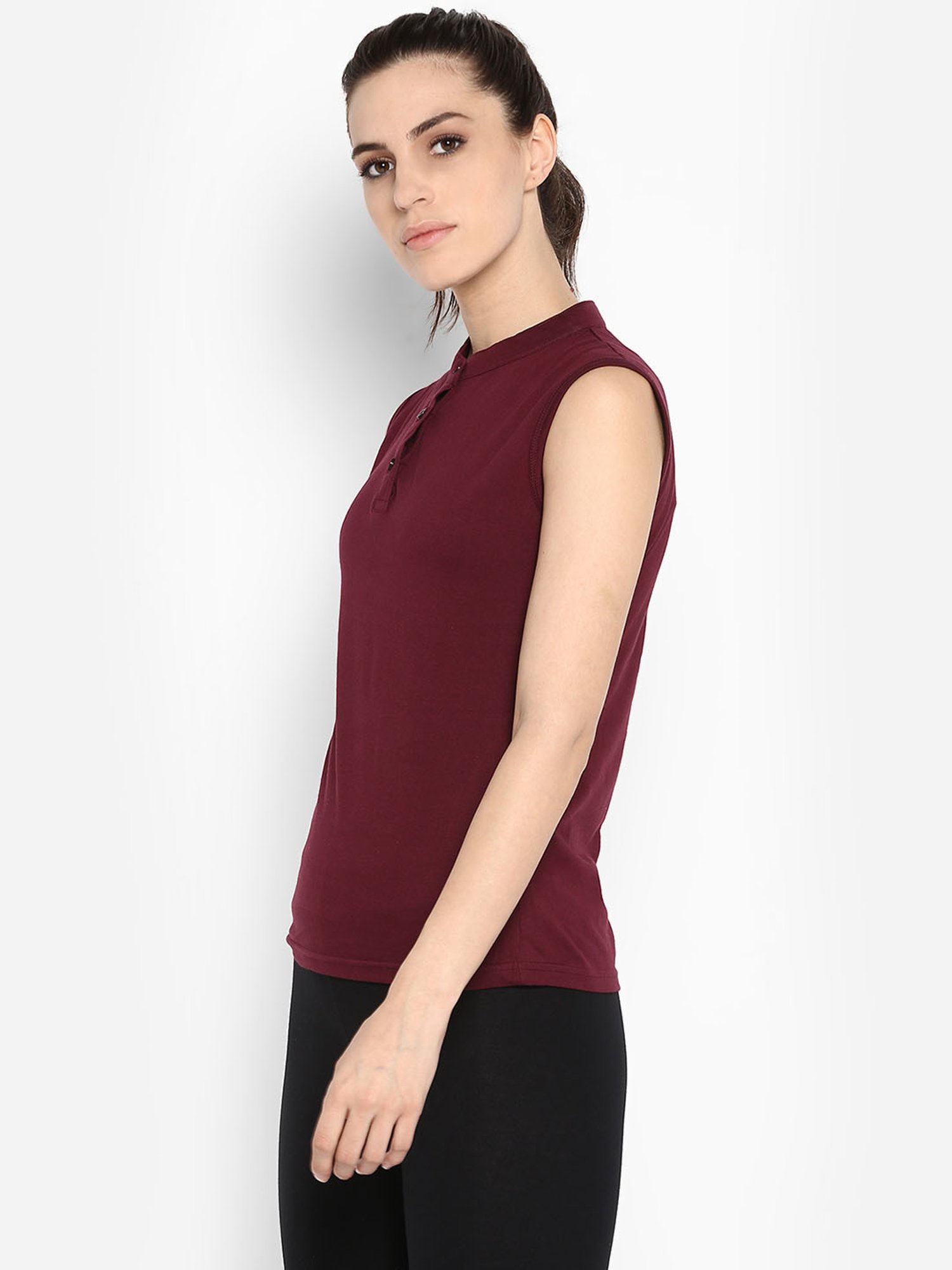 Appulse Maroon Cotton Slim Fit T-Shirt