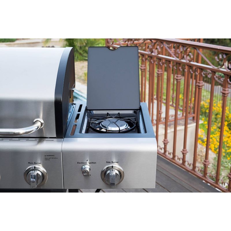 Kenmore PG-40406S0L 4 Burner Open Cart Grill with Side Burner - Stainless Steel and Black