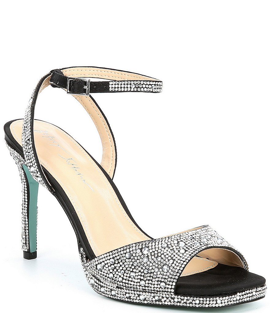 Blue by Betsey Johnson Suni Rhinestone Ankle Strap Dress Sandals