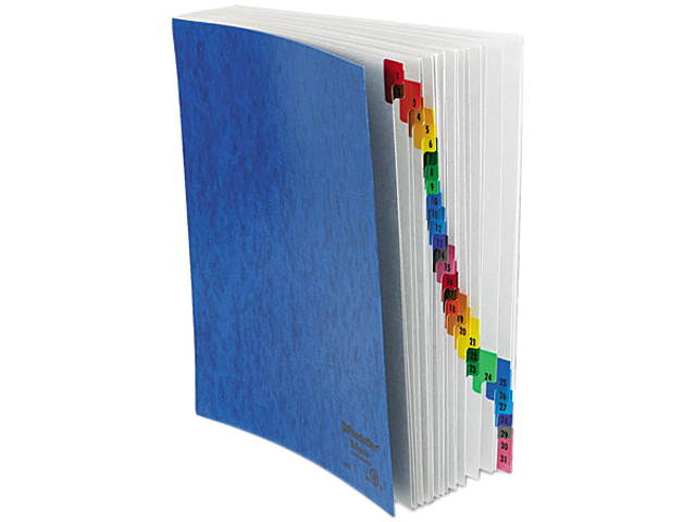 Pendaflex 11013 Expandable Desk File, 1-31 Index, Letter Size, Acrylic-Coated PressGuard, Blue