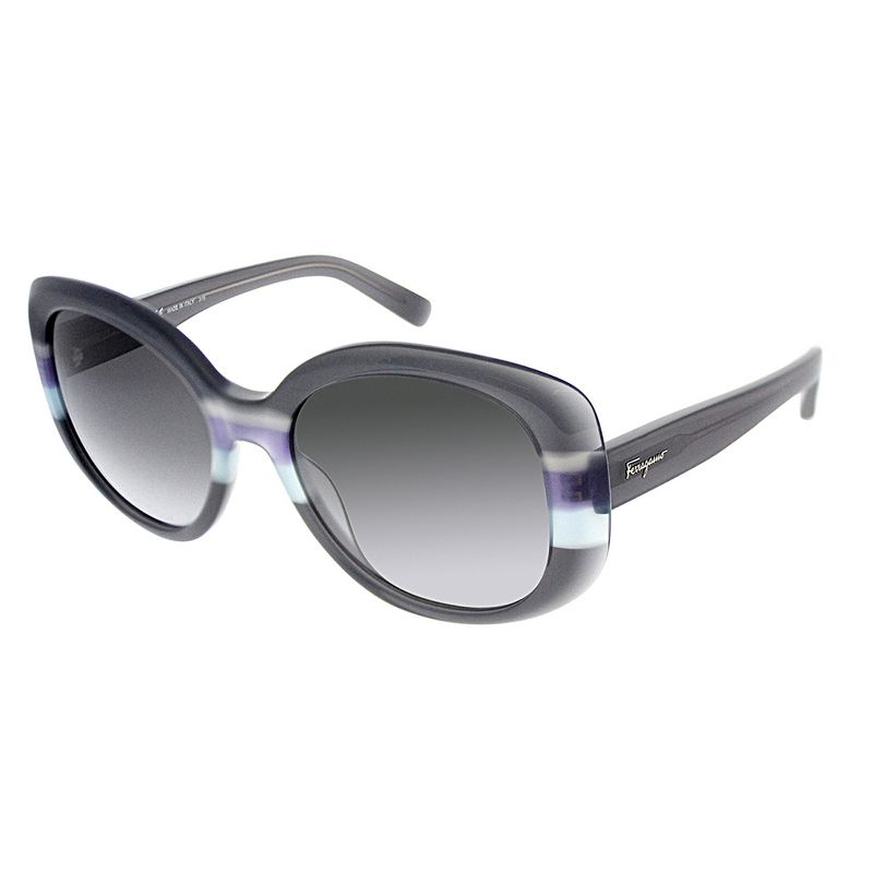 Salvatore Ferragamo  025 Womens Oval Sunglasses Grey Azure 54mm