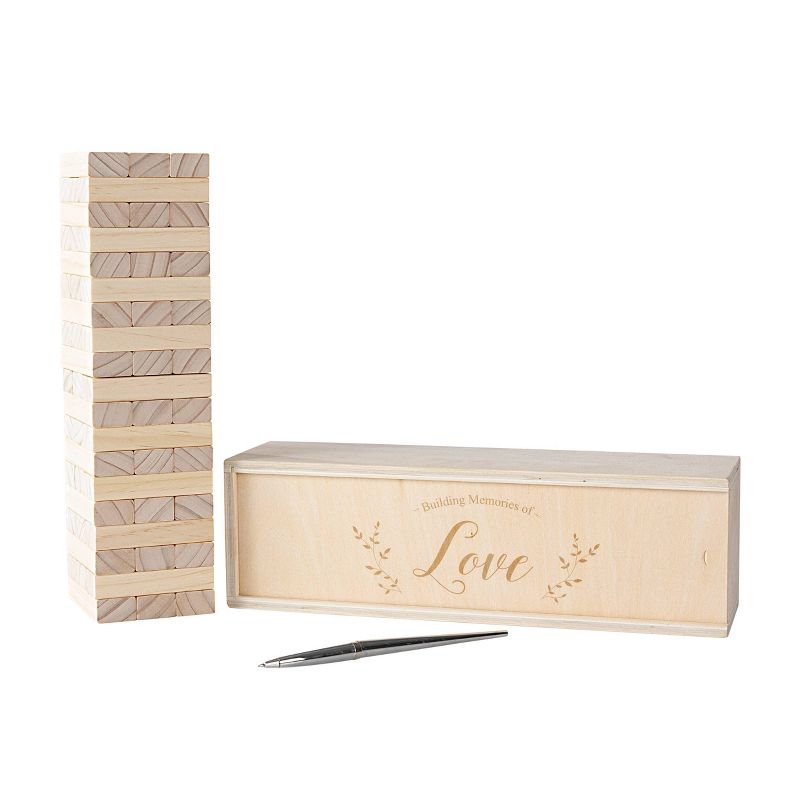 "Building Memories Of Love" Wooden Block Guestbook