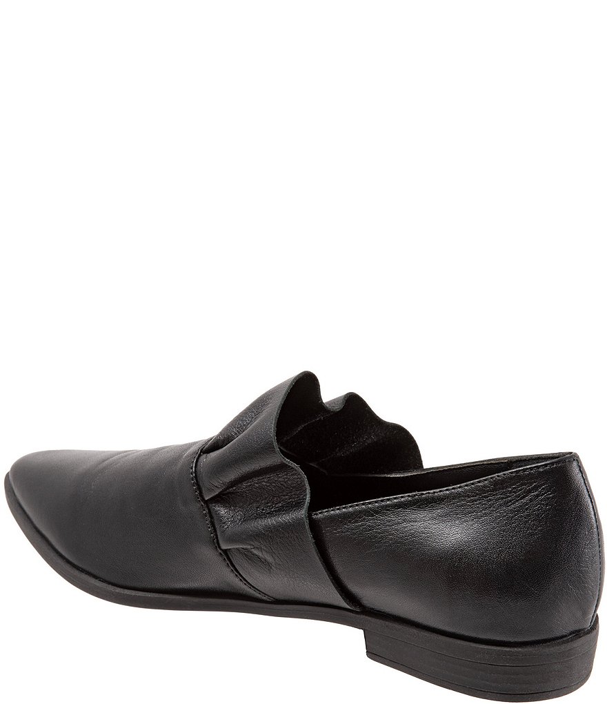 Bueno Burcu Leather Ruffle Slip-On Loafers