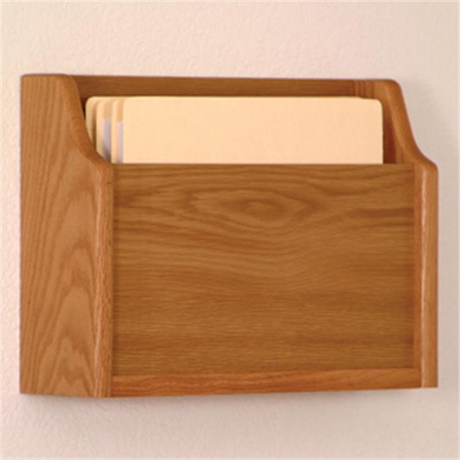 Wooden Mallet Home Office Deep Pocket Letter Size File Holder Wall Display Storage Rack Furniture Medium Oak