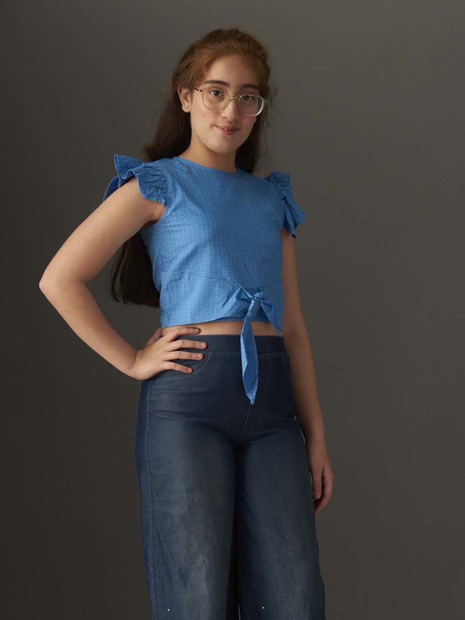 KidsDew Kids Blue Cotton Printed Top