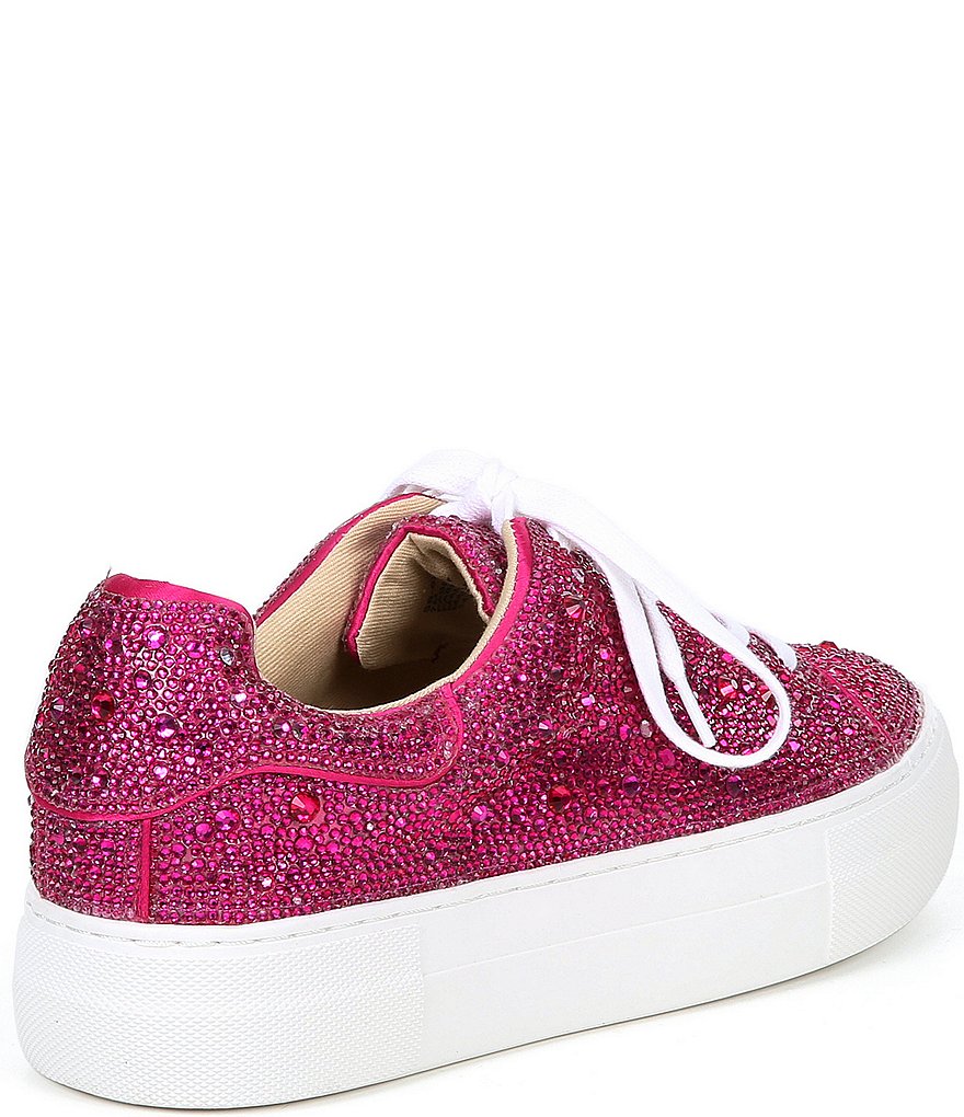 Blue by Betsey Johnson Sidny Rhinestone Embellished Platform Lace-Up Sneakers