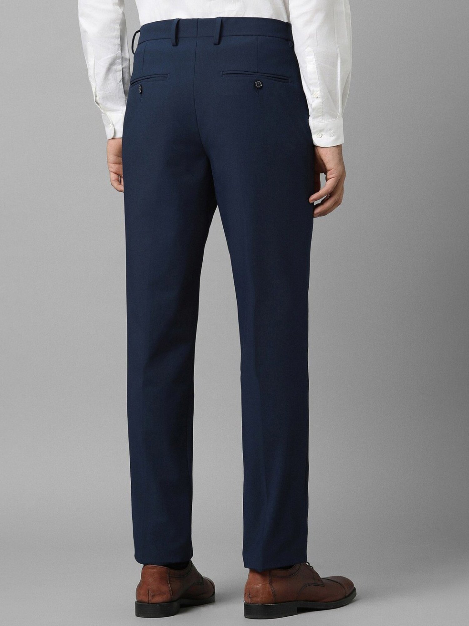 Louis Philippe Navy Slim Fit Trousers