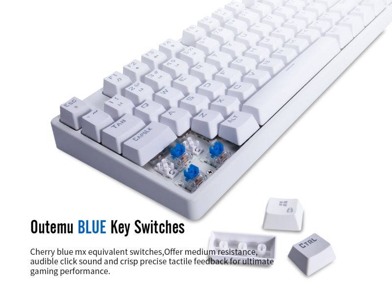 1STPLAYER RGB Gaming Mechanical USB Wired Keyboard DK5.0 Blue Switch Ergonomic 104 Keys NKRO Full Size Customizable Backlight LED Computer Laptop Keyboard for Windows PC Gamers (White)