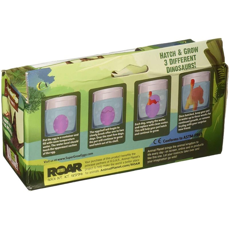 Animal Planet Super Grow Dinosaur Eggs - Brachiosaurus, Spinosaurus, & Stegosaurus, Set of 3