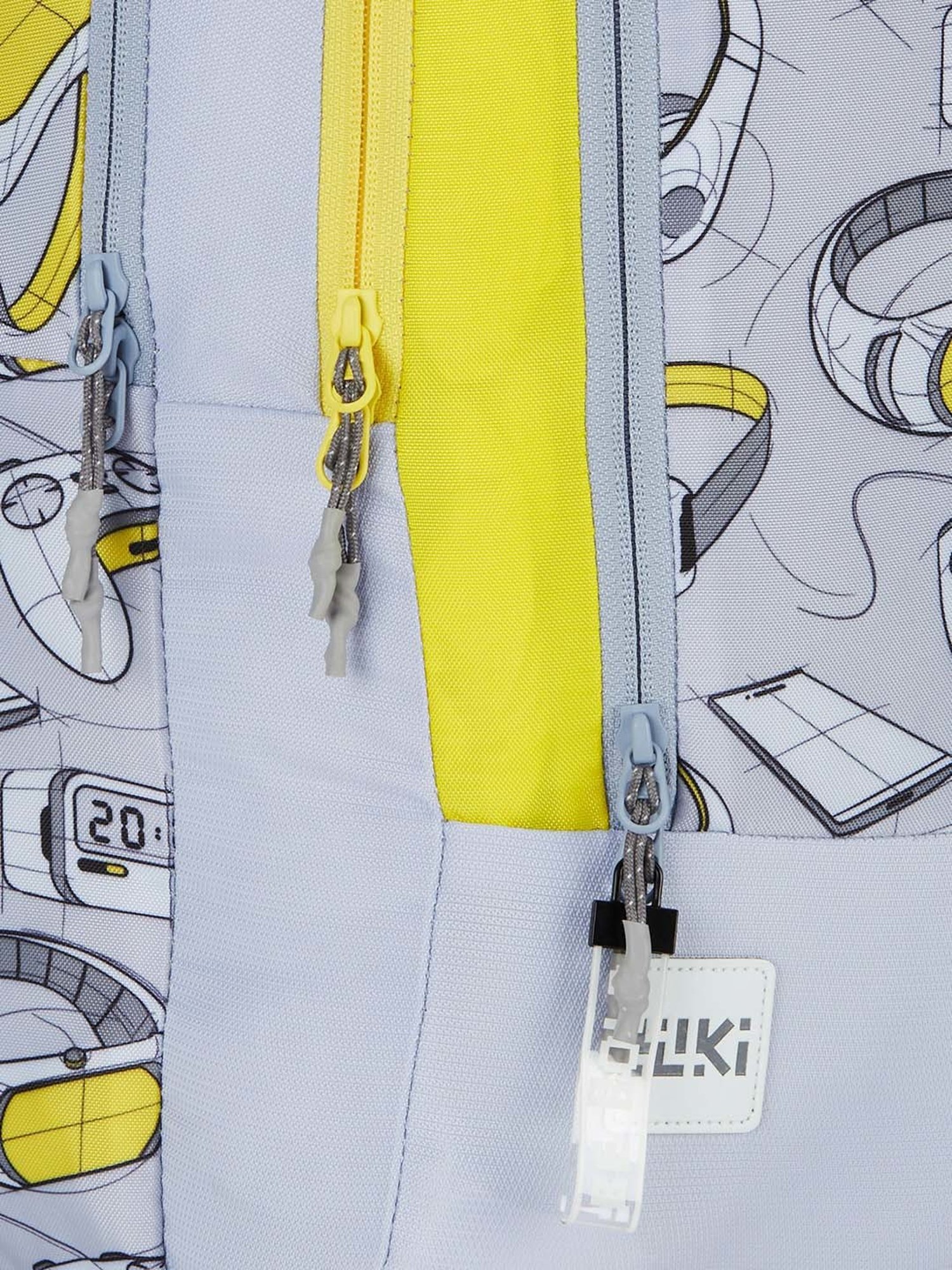 Wiki 31.5 Ltrs Grey & Yellow Medium Backpack