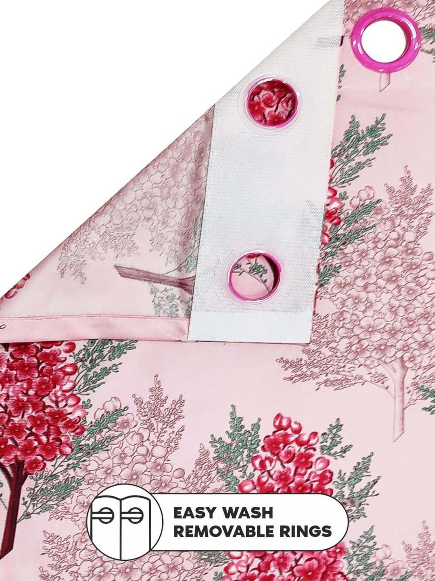 Bianca SANTORO Pink Faux Silk 7 Ft. Door Curtain - Set of 2