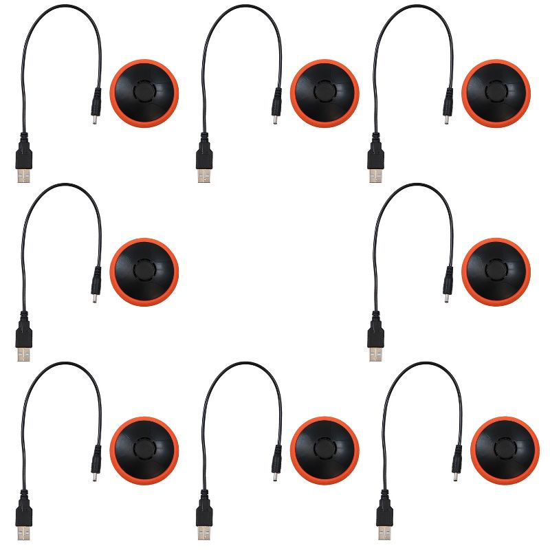 Sunnydaze Indoor Replacement Durable Plastic Electronic Rechargeable Hover Air Hockey Puck - 2" - Red and Black - 8pk