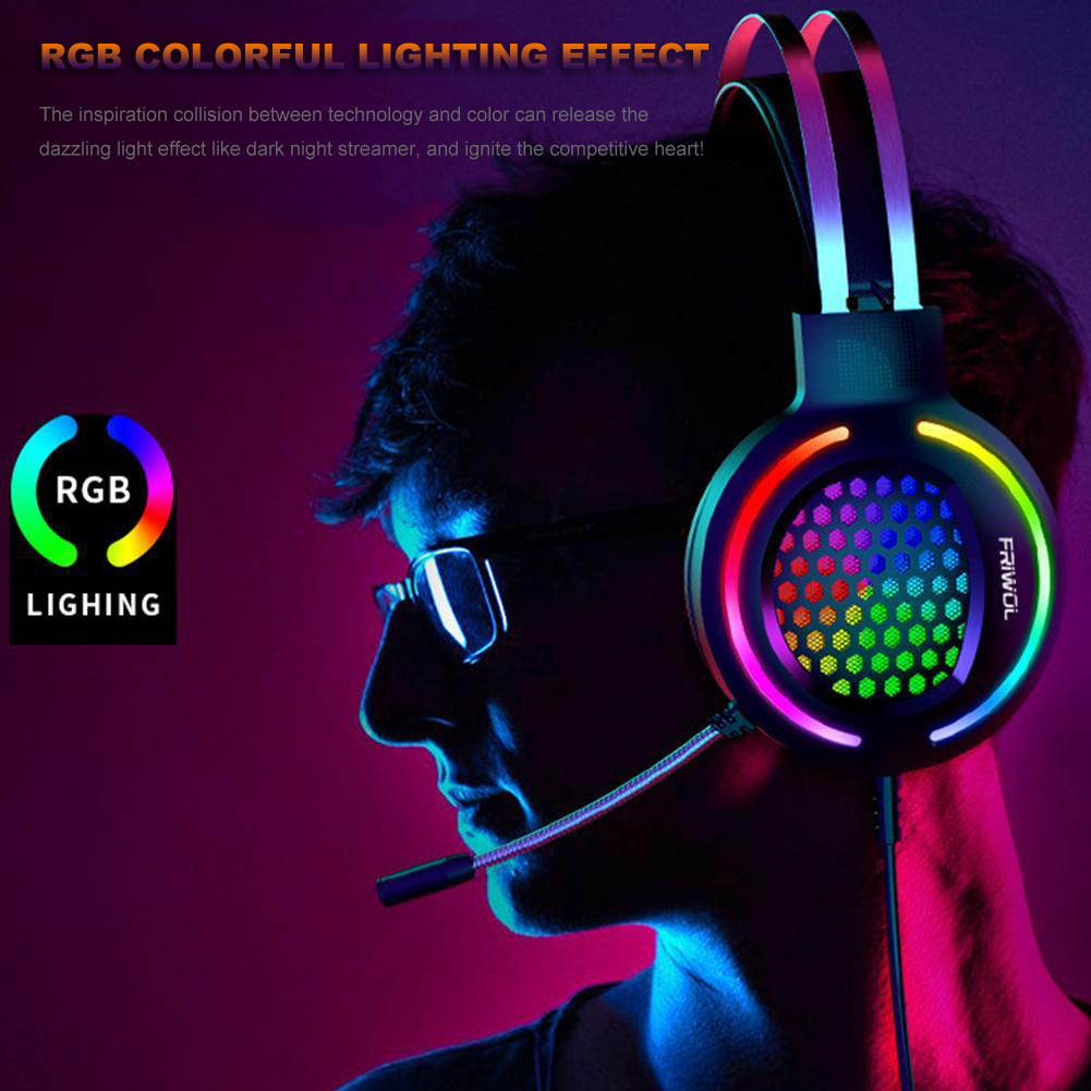 USB Game Headset 7.1 Channel Wired Headset With Mic & RGB Noise Cancellation For Desktop Computer Games