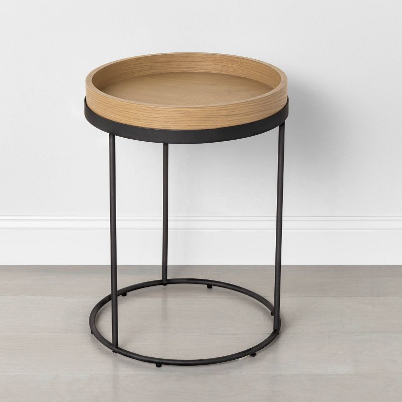 Wood & Steel Accent Table Black - Hearth & Hand™ with Magnolia