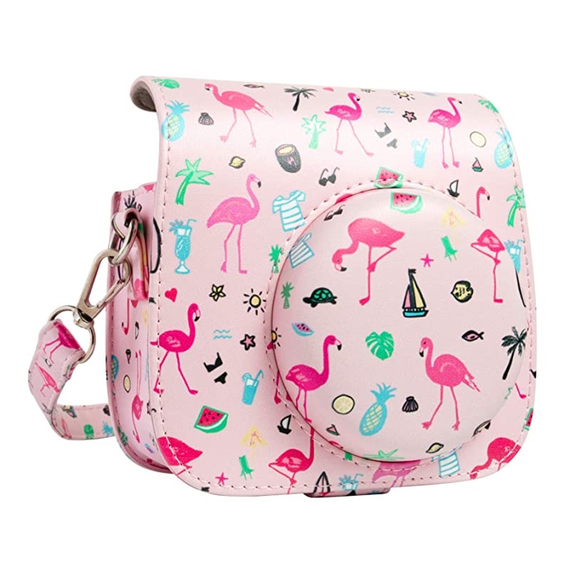 Instant Mini 9 Protective & Portable Case, Compatible with Fujifilm Instax Mini 9, Mini 8 Instant Camera, with Adjustable Shoulder Strap. (Cute Bear)