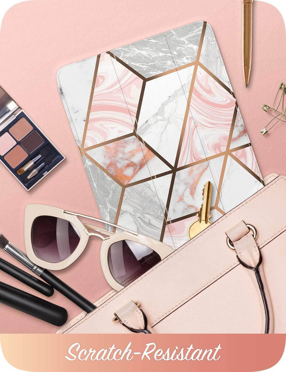 i-Blason Cosmo Lite Case for New iPad 7th Generation, iPad 10.2 2019 Case, Slim Trifold Stand Smart Case Translucent Hard Back Protective Cover with Auto Sleep/Wake (Marble)