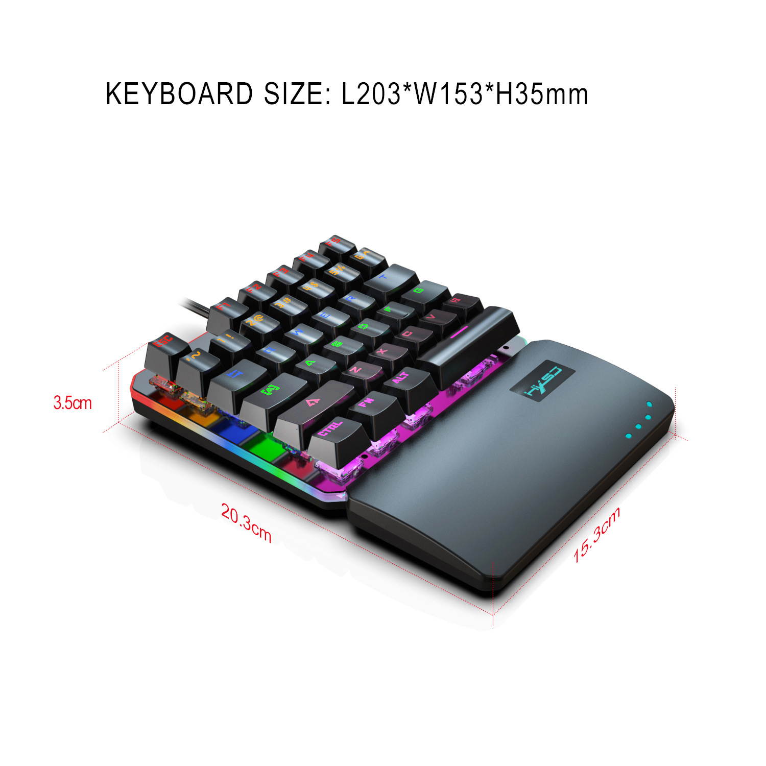 Mechanical Gaming Keyboard Wired with 87 Keys Anti-Ghosting Programmable RGB Rainbow Backlit for Laptop Games and Work (Blue Switch, Black)