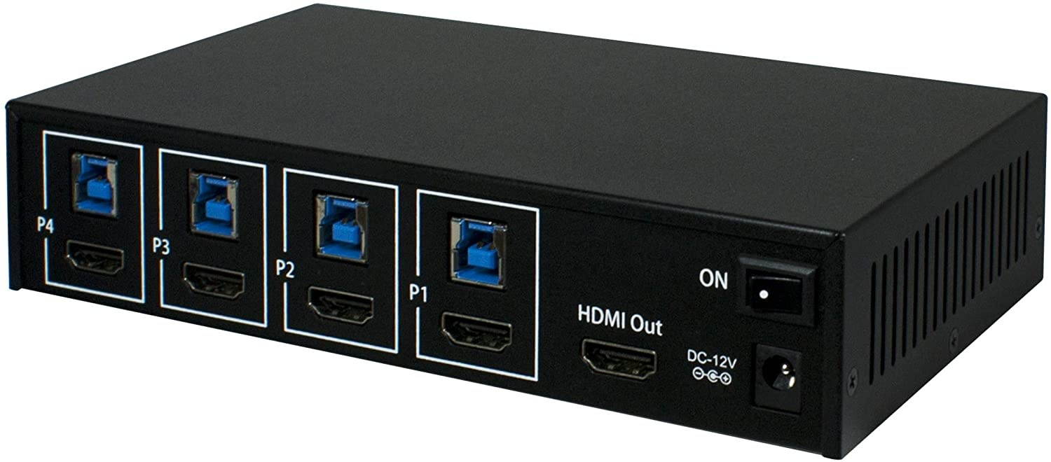 HornetTek Quad HDMI 1080P/60FPS Multiview Switcher USB 3.0 Super KVM