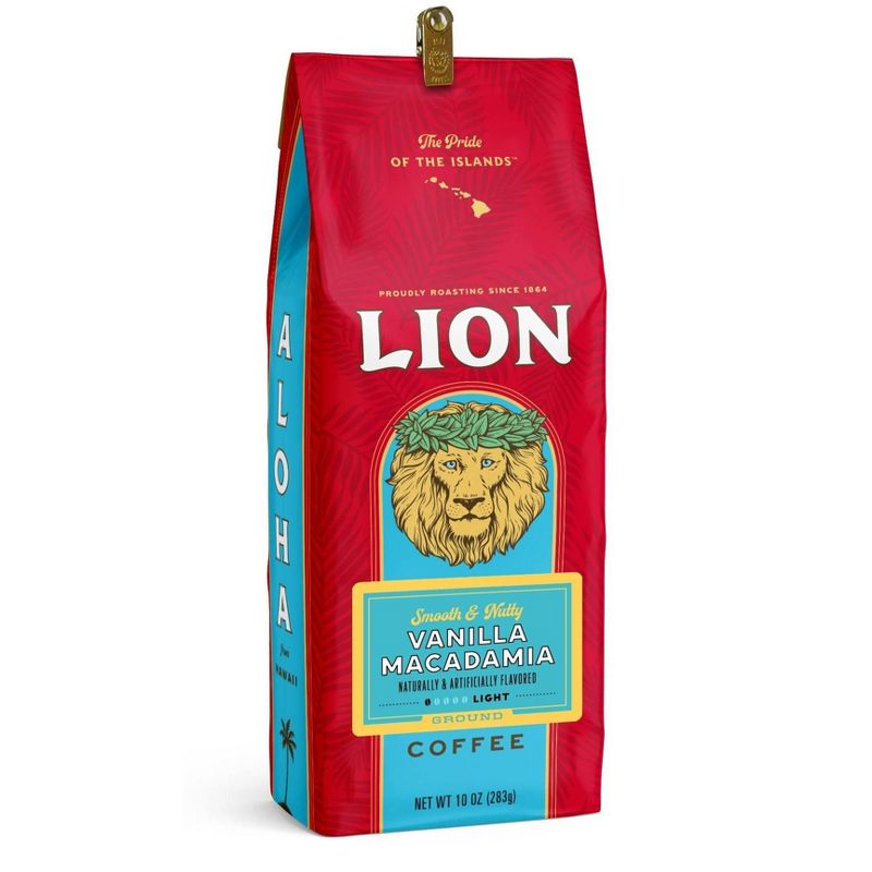 Lion Coffee Vanilla Macadamia Medium Roast Ground Coffee - 10oz