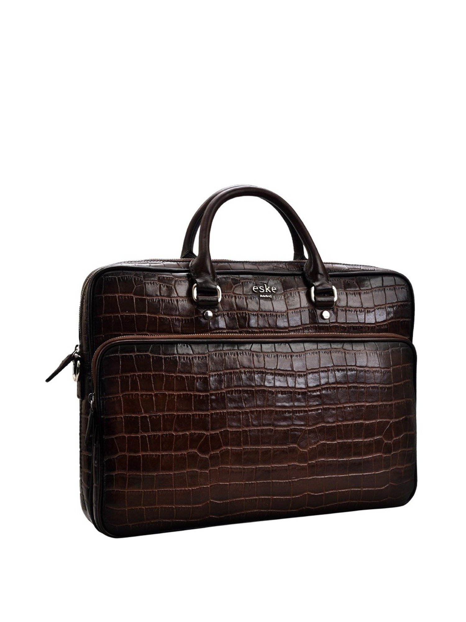 Eske Ollie Dark Brown Leather Medium Laptop Messenger Bag