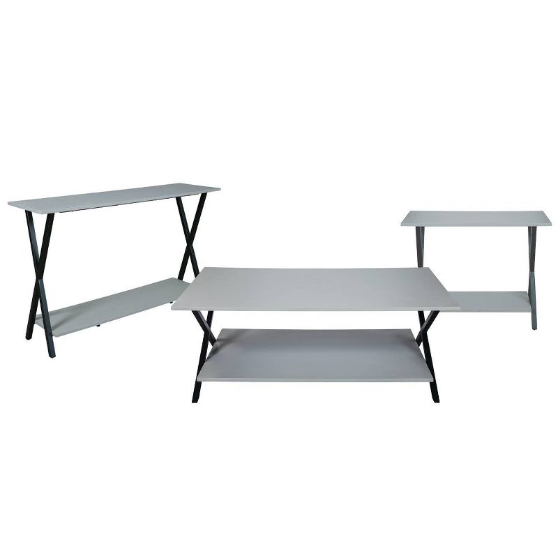48" Slade Coffee Table with End Table and TV/Sofa Console Table Gray - Alaterre Furniture