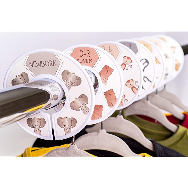 Blue Closet Dividers &ndash; Unisex Nursery Organizer with 7x Size Dividers for Clothes (Infant Newborn Clothing to 24 Months)