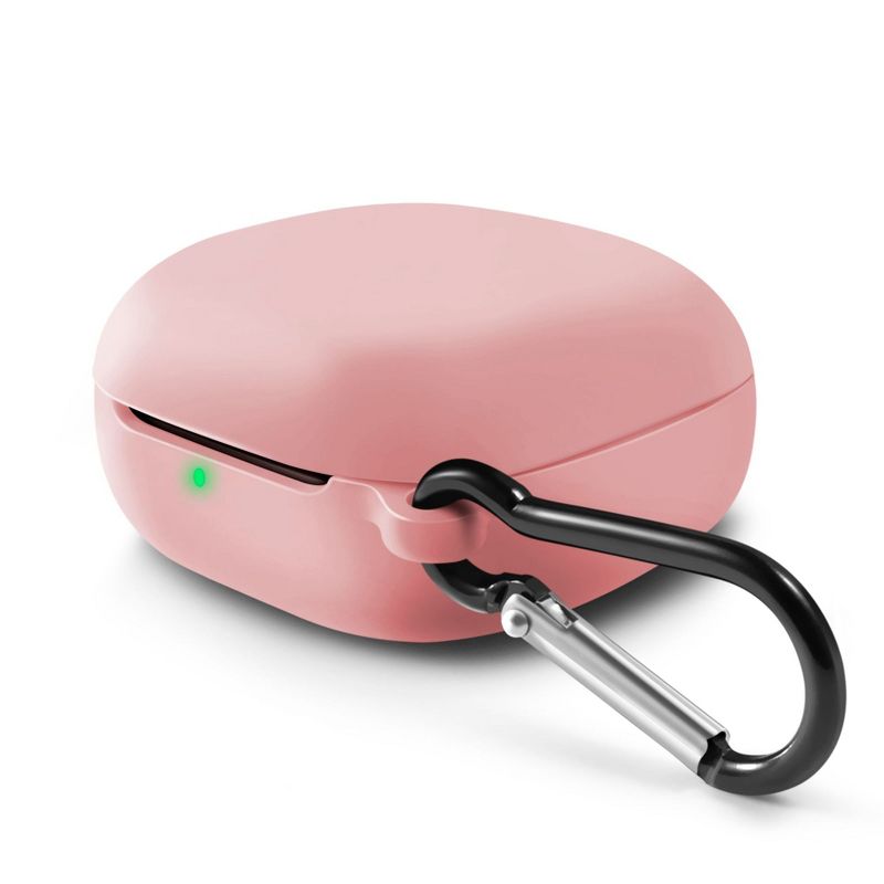 Insten Silicone Case for Samsung Galaxy Buds Pro (2021) / Galaxy Buds Live (2020) with Carabiner Keychain, Pink