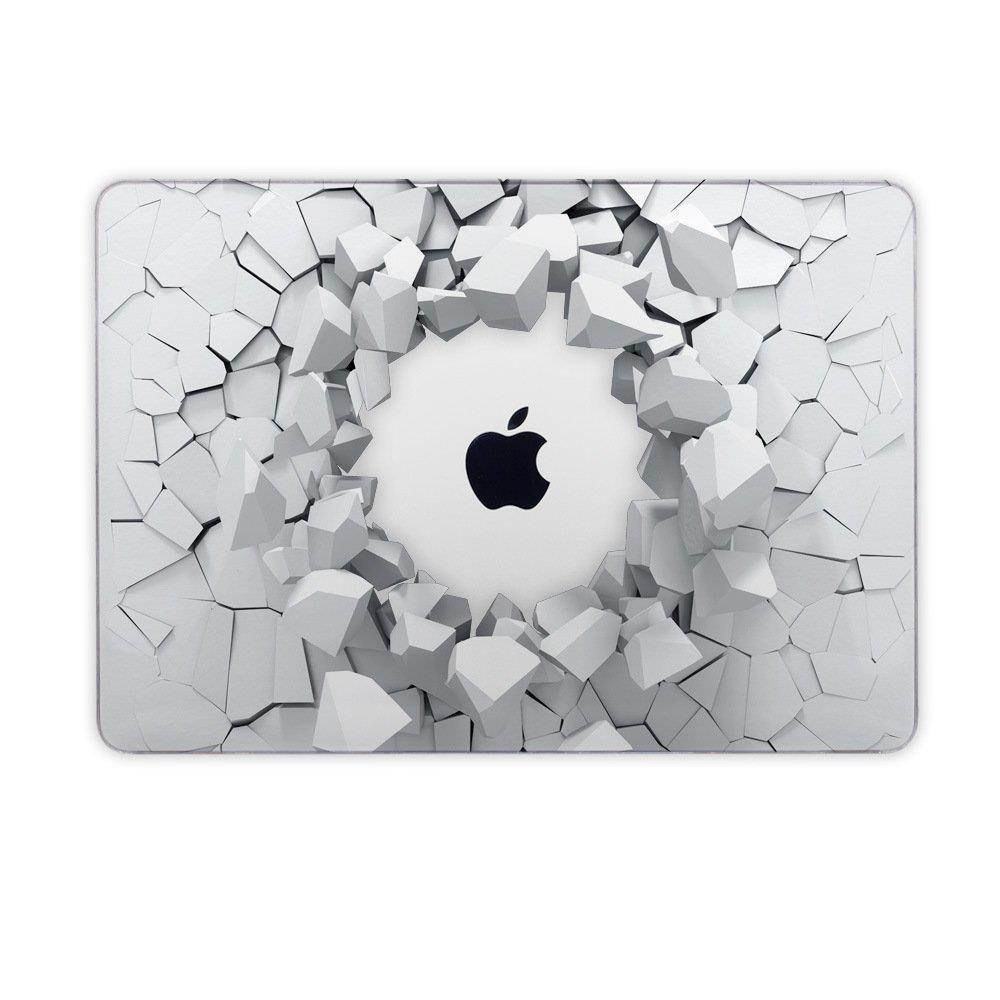 Two L 3D Print Hard Shell Case Cover with Gradient Grey Keyboard Cover for MacBook Pro 15 Retina Model:A1398 (Creative Explosion)