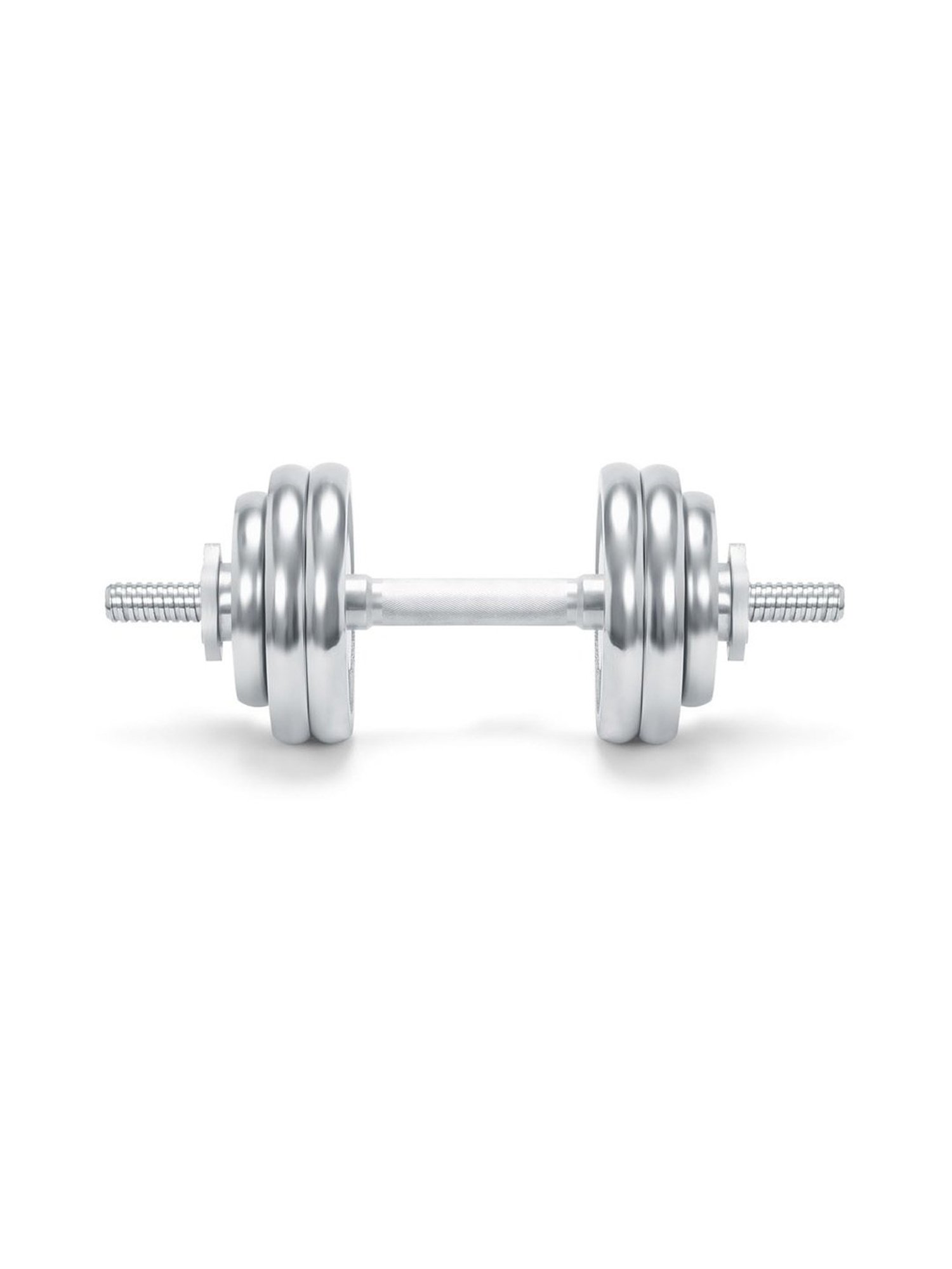 KAKSS Cast Iron Chrome Plated Dumbbells (Silver) Size - 30KG