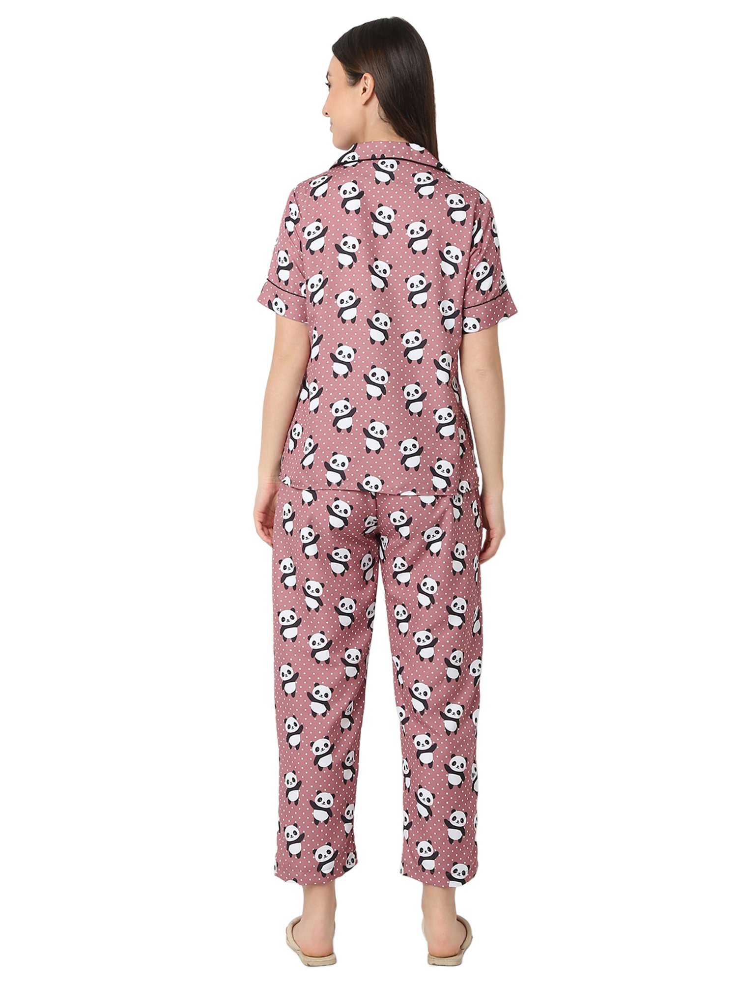 Smarty Pants Rose Gold Printed Shirt With Lounge Pants