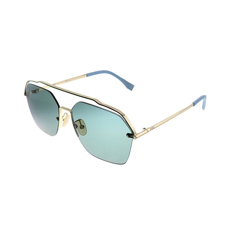 Fendi  J5G O7 Unisex Square Sunglasses Gold 61mm