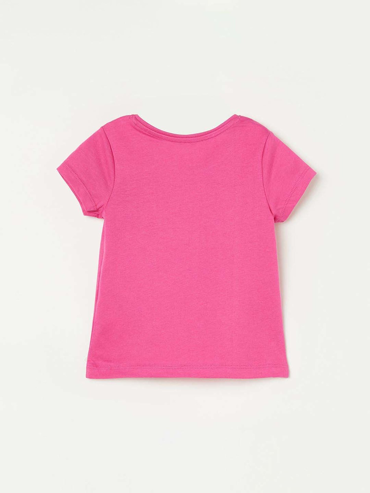 Juniors by Lifestyle Fuchsia Pink Cotton Printed T-Shirt