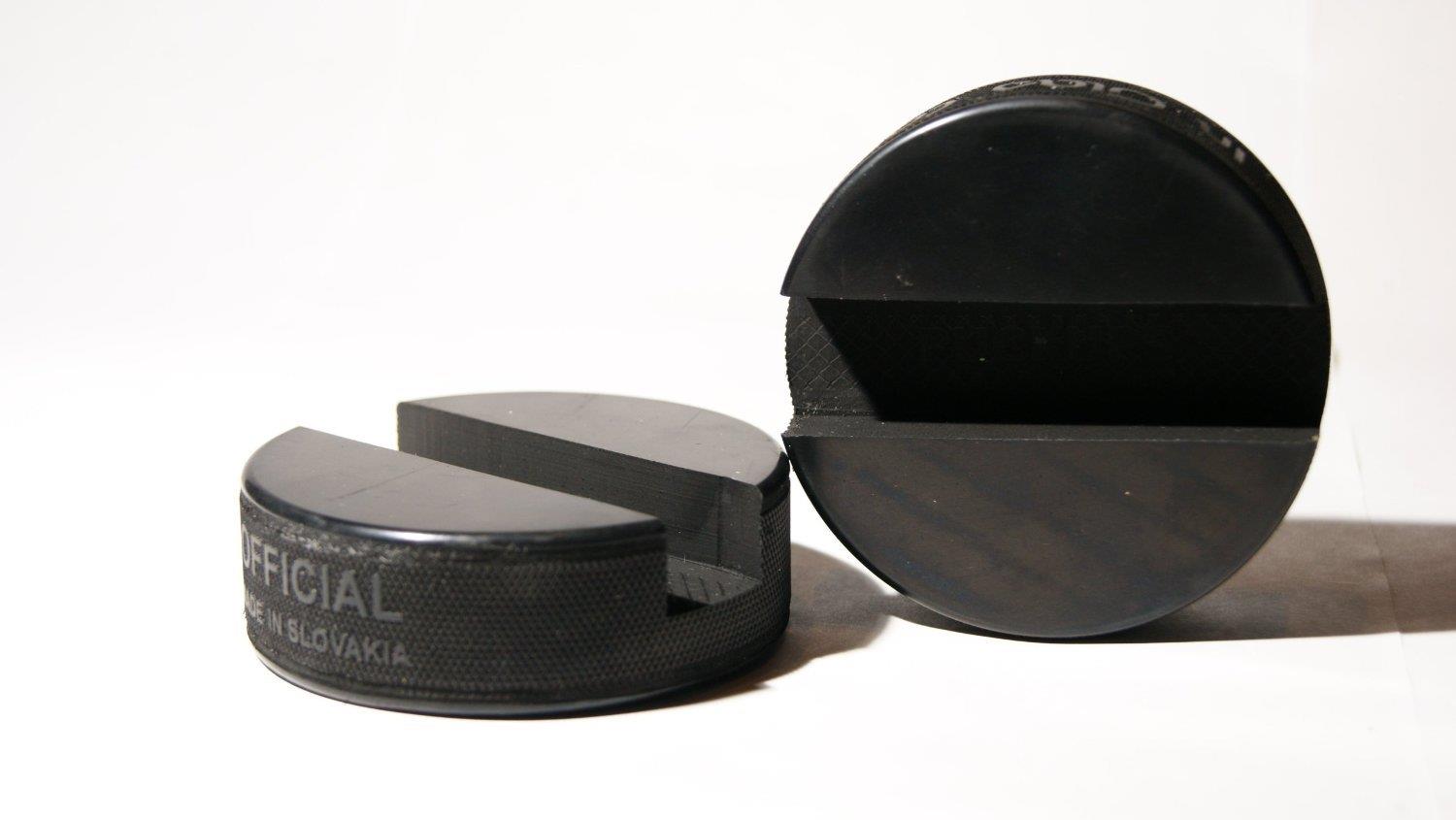 PUCKUPS - Indestructible Hockey Puck Cell Phone Stand - The Best Universal Smartphone/iPhone Xs Xs Max Xr X 8 7 6 / All Samsung Galaxy/Note / Google Pixel/PUCKUP Made From a REAL Hockey Puck