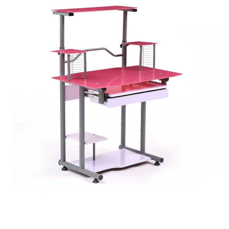 Computer Desk Pink - Hodedah Import