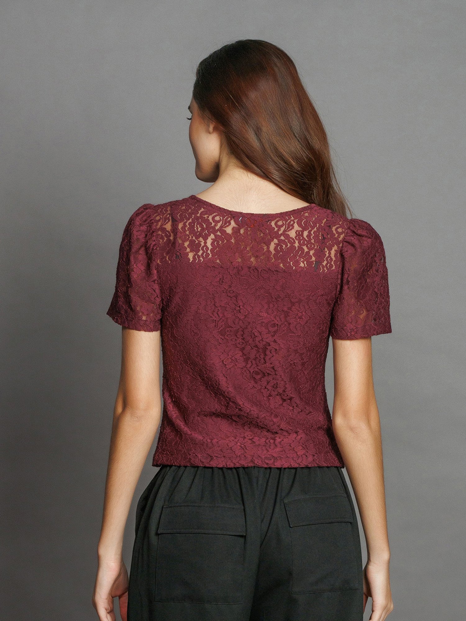 Zink London Mauve Lace Top