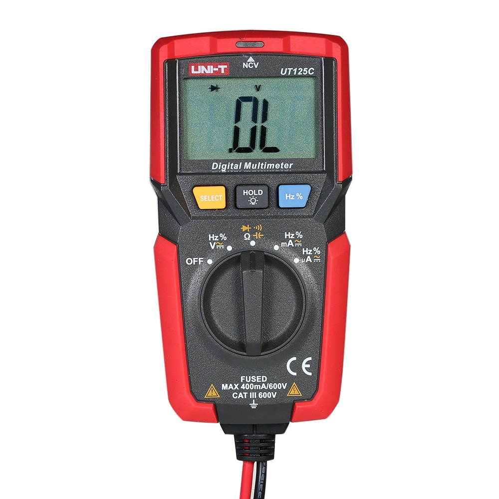 UNI-T UT125C Mini LCD Digital Multimeter DC/AC Voltage Current Meter NCV Capacitance Resistance Diode Tester Voltmeter Ammeter