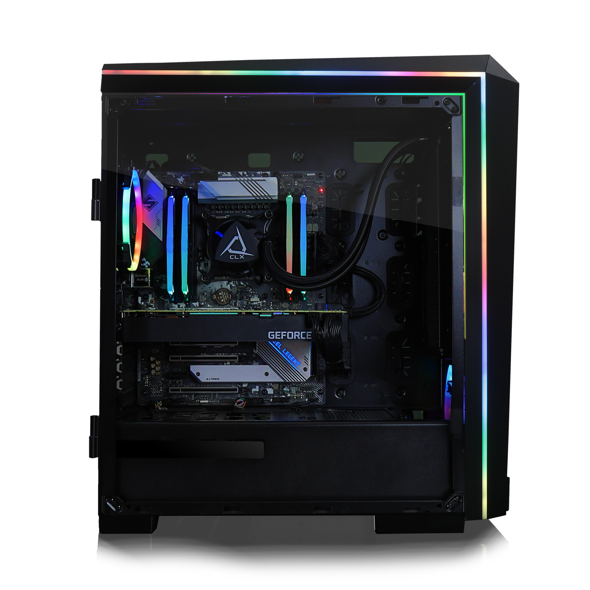CLX SET VR-Ready Gaming Desktop - Liquid Cooled Intel Core i9 10920X 3.5Ghz 12-Core Processor, 64GB DDR4 Memory, GeForce RTX 3070 8GB GDDR6 Graphics, 1TB SSD, 6TB HDD, WiFi, Windows 10 Home 64-bit