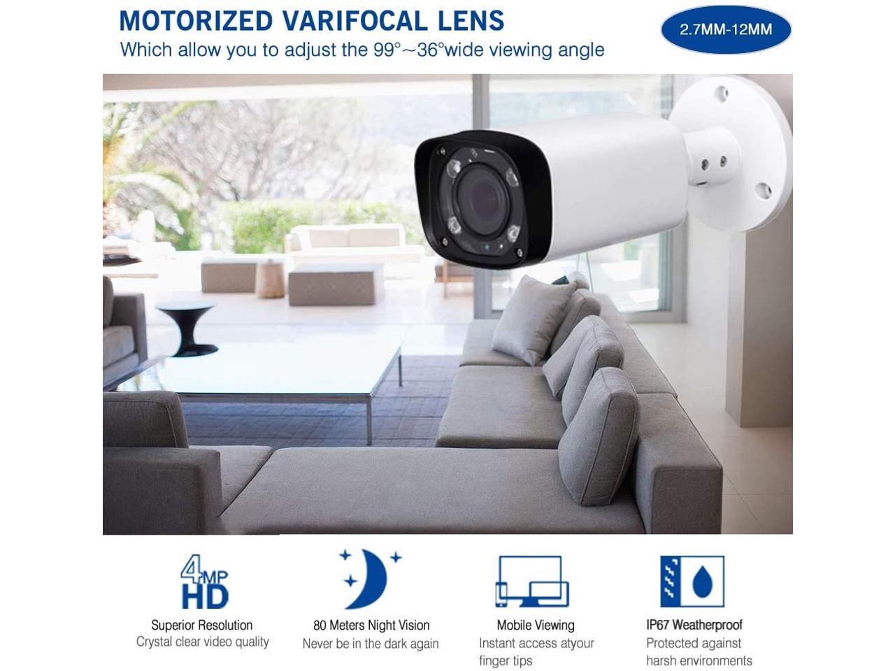 4MP Outdoor Bullet PoE IP Camera, IPC-HFW4431R-Z 2.7-12mm Motorized Varifocal Lens 4X Optical Zoom, IR Night Vision 60m, H.265, Waterproof Surveillance Camera&iexcl;&shy;