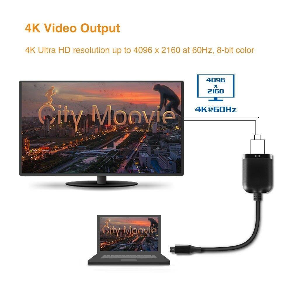 Vantec VLink USB-C to DisplayPort 1.2 4K/60Hz Active Adapter