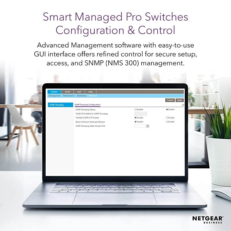 52-Port PoE Gigabit Stackable Smart Switch (GS752TPSB) - Managed, with 48 x PoE/PoE+ @ 384W, 6 x 1G/2.5G SFP, Desktop or Rackmount, and Limited Lifetime Protection