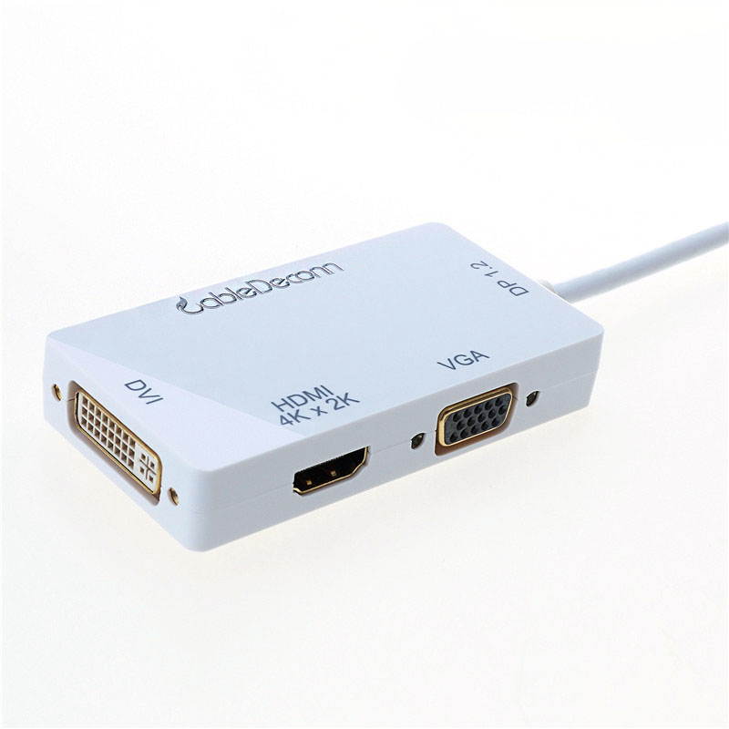 CableDeconn Mini Displayport to Hdmi VGA Dvi Adapter multiport converter 3 in1 multi vga adapter 4K*2K for macbook iMac Surface