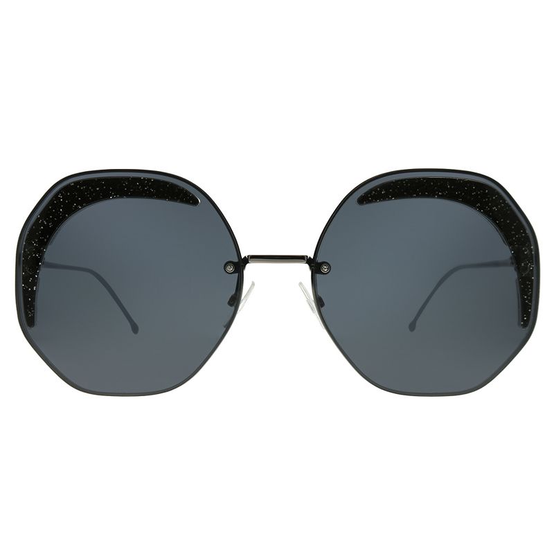 Fendi Fendi Glass FF 0358 KB7 IR Womens Round Sunglasses Grey 63mm