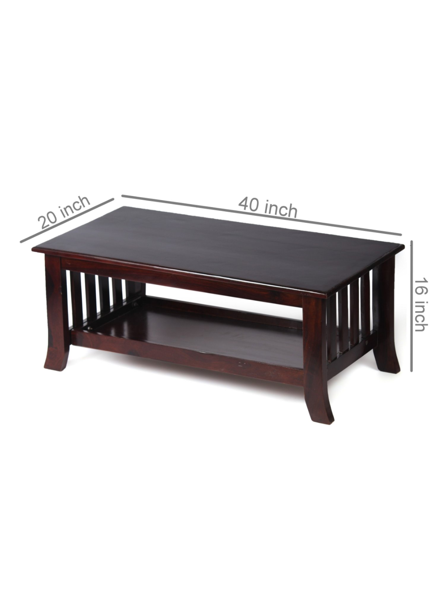 Ikiriya Blairs Dark Brown Wood Coffee Table for Living Room Dark Walnut Finish