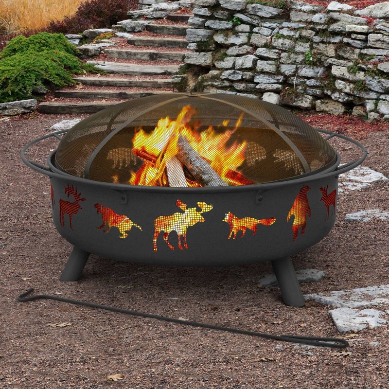 DeckMate 30371 Avondale Outdoor Backyard Patio Portable Steel Fire Bowl Fire Pit, Antiqued Copper Finish